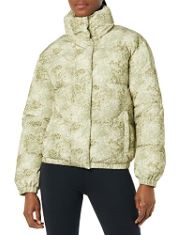 QTY OF ITEMS TO INLCUDE 5 X ASSORTED JACKETS TO INCLUDE ESSENTIALS WOMEN'S RELAXED FIT MOCK-NECK SHORT PUFFER JACKET (AVAILABLE IN PLUS SIZE) (PREVIOUSLY DAILY RITUAL), OLIVE SPECKLED PRINT, M, ESSEN