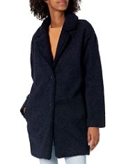 7 X ESSENTIALS WOMEN'S TEDDY BEAR FLEECE OVERSIZED-FIT LAPEL JACKET (PREVIOUSLY DAILY RITUAL), NAVY, XS.