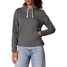 11 X ESSENTIALS WOMEN'S FLEECE PULLOVER HOODIE (AVAILABLE IN PLUS SIZE), CHARCOAL HEATHER, L.