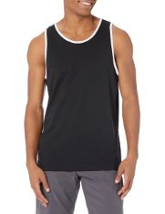 30 X ESSENTIALS MEN'S REGULAR-FIT VEST, BLACK/WHITE, IN ASSORTED SIZES TO INCLUDE L .