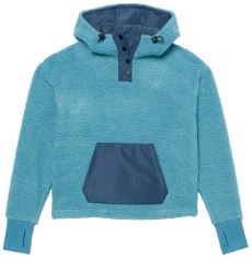 6 X ESSENTIALS WOMEN'S TEDDY FLEECE PULLOVER JACKET (AVAILABLE IN PLUS SIZE), TEAL BLUE, L.