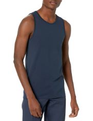 25 X ESSENTIALS MEN'S REGULAR-FIT VEST, STEEL BLUE, XXL.