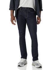 BOX OF APPROX 20 X ESSENTIALS MEN'S SKINNY-FIT HIGH STRETCH JEAN, RINSED, IN ASSORTED SIZES TO INCLUDE 30W / 34L.