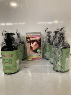 1 X BOX OF ASSORTED HAIR PRODUCTS INCLUDING MIELE ROSEMARY MINT SHAMPOO
