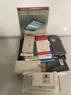 1 X BOX OF ASSORTED PHONE ACCESSORIES INCLUDING PREMIUM SCREEN PROTECTOR