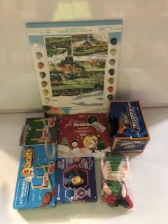 1 BOX OF ASSORTED CHILDREN'S TOYS INCLUDING KINGFISHER QUOITS