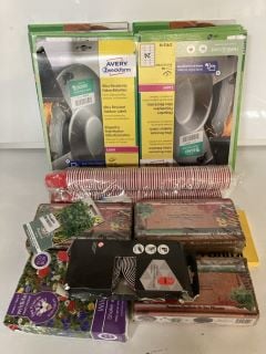 1 BOX OF ASSORTED OUTDOOR ITEMS INCLUDING ULTRA RESISTANT OUTDOOR LABELS