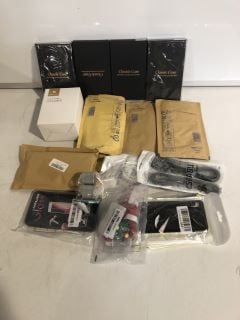 1 BOX OF ASSORTED PHONE ACCESSORIES INCLUDING PHONE CASES