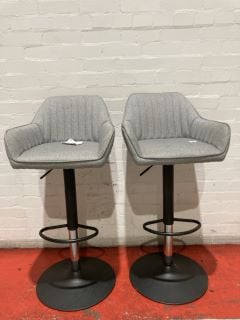 2 X JOHN LEWIS BROOKS GAS LIFT ADJUSTABLE BAR STOOL IN GREY - RRP £279.00 (003320379)