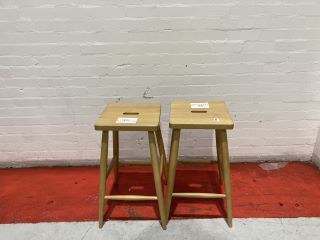 2 X JOHN LEWIS ANYDAY KYLA STOOL IN BEECH WOOD - RRP £99.00 (003324725) / (003324719)