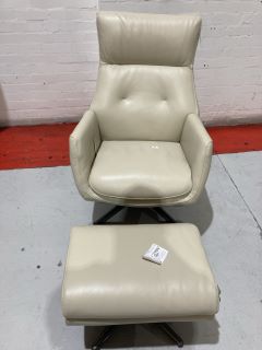 LEATHER EASE LEATHER RECLINER ARMCHAIR AND FOOTSTOOL RRP £949.00 (003312980)