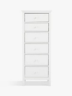 JOHN LEWIS WILTON 6 DRAWER TALLBOY CHEST IN WHITE RRP £249 (003324639)