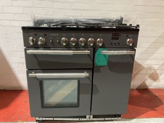 RANGEMASTER LONGSTOCK 90 DUAL FUEL RANGE COOKER IN BLACK MODEL: LSK90DFFBL/C RRP £2299.00 (003314425)