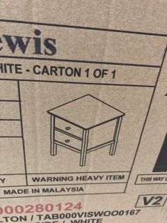 JOHN LEWIS WALTON 2 DRAWER BEDSIDE WHITE RRP £109 (003325931)