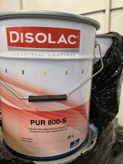 A PALLET OF DISOLAC INDUSTRIAL COATINGS 901-M 20L HIGH QUALITY INDUSTRIAL BINDER RRP £199.99 X 8, ALSO PUR 800-G 20L BINDER POLYURETHANE GLOSS RRP £199.99 X 6