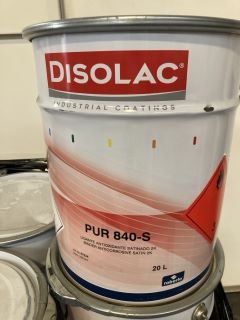 A PALLET OF DISOLAC INDUSTRIAL COATINGS  PUR 840-S 20L BINDER ANTI CORROSIVE 2KG RRP £199.99 X17