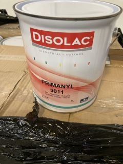 A PALLET OF DISOLAC INDUSTRIAL COATINGS PRYMANYL 5011 4L WHITE CHROMATE FREE RRP £119.99 X 48