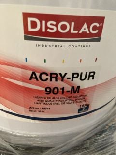 A PALLET OF DISOLAC INDUSTRIAL COATINGS 901-M 20L HIGH QUALITY INDUSTRIAL BINDER RRP £199.99 X 16