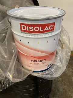 A PALLET OF DISOLAC INDUSTRIAL COATINGS PUR 800-G 20L BINDER POLYURETHANE GLOSS 2K RRP £199.99 X 20