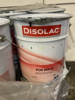 A PALLET OF DISOLAC INDUSTRIAL COATINGS PUR 800-G 20L BINDER POLYURETHANE GLOSS 2K RRP £199.99 X 27