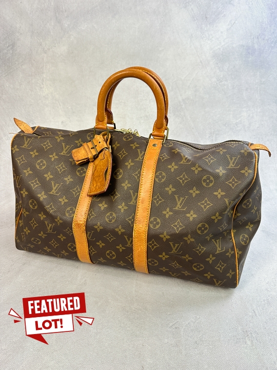 Louis Vuitton Monogram Keepall 45 Boston Bag, Ref-M41428, Dimensions 45x25x20cm(Approx) (VAT ONLY PAYABLE ON BUYERS PREMIUM)