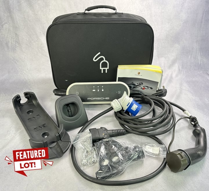 Porsche EV Electric Vehicle Car Hybrid Universal Mobile Charger, Instruction Booklets, Wall Bracket And Extra Cable (MPSS02711563) (VAT ONLY PAYABLE ON BUYERS PREMIUM)