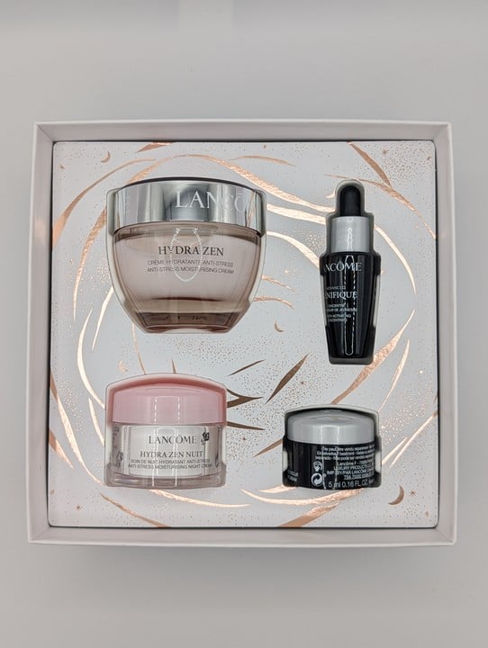 Lancome Hydra Zen Set,Unused . Hydra Zen Anti-Stress Moisturising Cream 50ml, Eye Cream 5ml, Genifique Youth Activating Concentrate 10m And Hydra Zen Nuit Anti-Stress Night Cream.(VAT ONLY PAYABLE ON