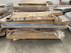 PALLET VARIETY OF FURNITURE, HEADBOARD AND BED BASE INCLUDING BOX SPRING 150X190CM (MAY BE BROKEN OR INCOMPLETE).