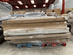 PALLET VARIETY OF FURNITURE AND BED BASE INCLUDING PREMIUM VISCOELASTIC MATTRESS (MAY BE STAINED, BROKEN OR INCOMPLETE).