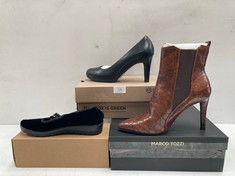 3 X SHOES VARIOUS BRANDS, SIZES AND MODELS INCLUDING BROWN BOOTS MRCO TOZZI SIZE 41 - LOCATION 15A.