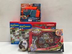 5 X TOYS OF VARIOUS MAKES AND MODELS INCLUDING NERF GUN - LOCATION 23A.