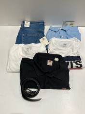 6 X LEVIS GARMENTS VARIOUS SIZES INCLUDING BLUE SHIRT SIZE S- LOCATION 47A.