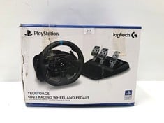 LOGITECH G923 STEERING WHEEL AND PEDALS COMPATIBLE WITH PS4 AND PS5 (WITHOUT POWER CABLE) - LOCATION 36A.