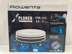 ROWENTA X-PLORER 120 SERIES AI RR7877 - ROBOT HOOVER WITH MOP AND MAPPING 2700 PA, DIGITAL MOTOR COMPATIBLE WITH SMARTPHONES AND VOICE ASSISTANTS, 3 BRUSHES AND AQUA FORCE SCRUBBING SYSTEM, WHITE - L