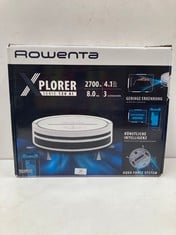 ROWENTA X-PLORER 120 SERIES AI RR7877 - ROBOT HOOVER WITH MOP AND MAPPING 2700 PA, DIGITAL MOTOR COMPATIBLE WITH SMARTPHONES AND VOICE ASSISTANTS, 3 BRUSHES AND AQUA FORCE SCRUBBING SYSTEM, WHITE(IS