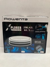 ROWENTA RR6871WH SMART FORCE EXPLORER AQUA - 2 IN 1 ROBOT HOOVER, VACUUMS AND MOPS, WITH ANTI-FALL SENSORS, LITHIUM-ION BATTERY WITH 150 MINUTES OF AUTONOMY, INCLUDES REMOTE CONTROL AND CHARGING BASE