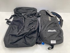 2 X BACKPACKS OF VARIOUS MAKES AND MODELS INCLUDING CAMELCAK 2 L BACKPACK BLACK - LOCATION 26A.