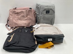 4 X BACKPACKS OF VARIOUS MAKES AND MODELS INCLUDING DENUONISS GREY BACKPACK - LOCATION 26A.