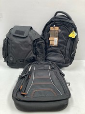 3 X BACKPACKS OF VARIOUS MAKES AND MODELS INCLUDING BLACK COURCHEVEL BACKPACK - LOCATION 22B.