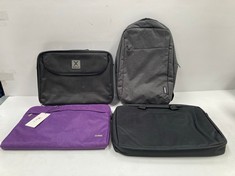 4 X BACKPACKS OF VARIOUS MAKES AND MODELS INCLUDING LENOVO GREY BACKPACK - LOCATION 22B.