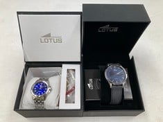 2 X LOTUS WATCH MODEL 18662 SILVER COLOUR AND MODEL 18518 BLACK COLOUR - LOCATION 6B.