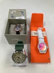 3 X WATCH VARIOUS BRANDS INCLUDING AN ICE WATCH SOLAR POWER MODEL 018475 WHITE - LOCATION 6B.