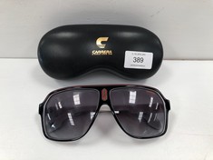 CARRERA SUNGLASSES MODEL 1001/S BLACK AND WHITE WITH RED DETAILS - LOCATION 2B.