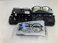 5 X GLASSES OF VARIOUS MAKES AND MODELS INCLUDING ONE CARRERA MODEL M4P1V BLACK COLOUR - LOCATION 2B.