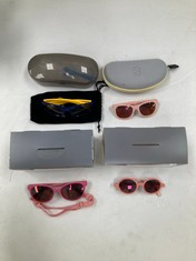 4 X CHILDREN'S SUNGLASSES VARIOUS MODELS INCLUDING ONE SUAVINEX MODEL 2347 PINK - LOCATION 2B.