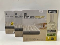 3 X INTEX DURA-BEAM STANDARD INFLATABLE MATTRESS 25 CM THICK - LOCATION 52A.