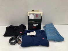 5 X LEVIS GARMENTS IN VARIOUS SIZES AND STYLES INCLUDING BLACK POLO SHIRT SIZE M - LOCATION 32B.