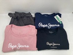 4 X PEPE JEANS GARMENTS VARIOUS SIZES AND MODELS INCLUDING PINK T-SHIRT SIZE XL- LOCATION 25C.