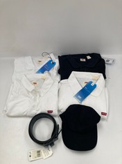 6 X LEVIS GARMENTS VARIOUS SIZES AND MODELS INCLUDING WHITE POLO SHIRT SIZE M- LOCATION 25C.