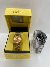 2 X INVICTA SILVER AND GOLD WATCHES MODELS 29443 AND 89260B - LOCATION 6C.